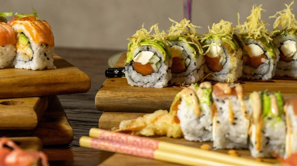 fresh sushi served at happy banana restaurant labuan bajo