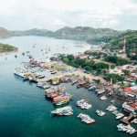aerial view of labuan bajo harbor in flores indonesia gateway to komodo national park