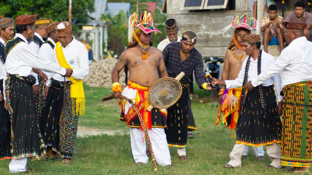 traditional caci dance performance in melo village manggarai flores