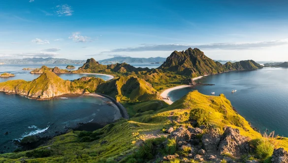Panoramic view of Padar Island in Komodo National Park Labuan Bajo East Nusa Tenggara Indonesia