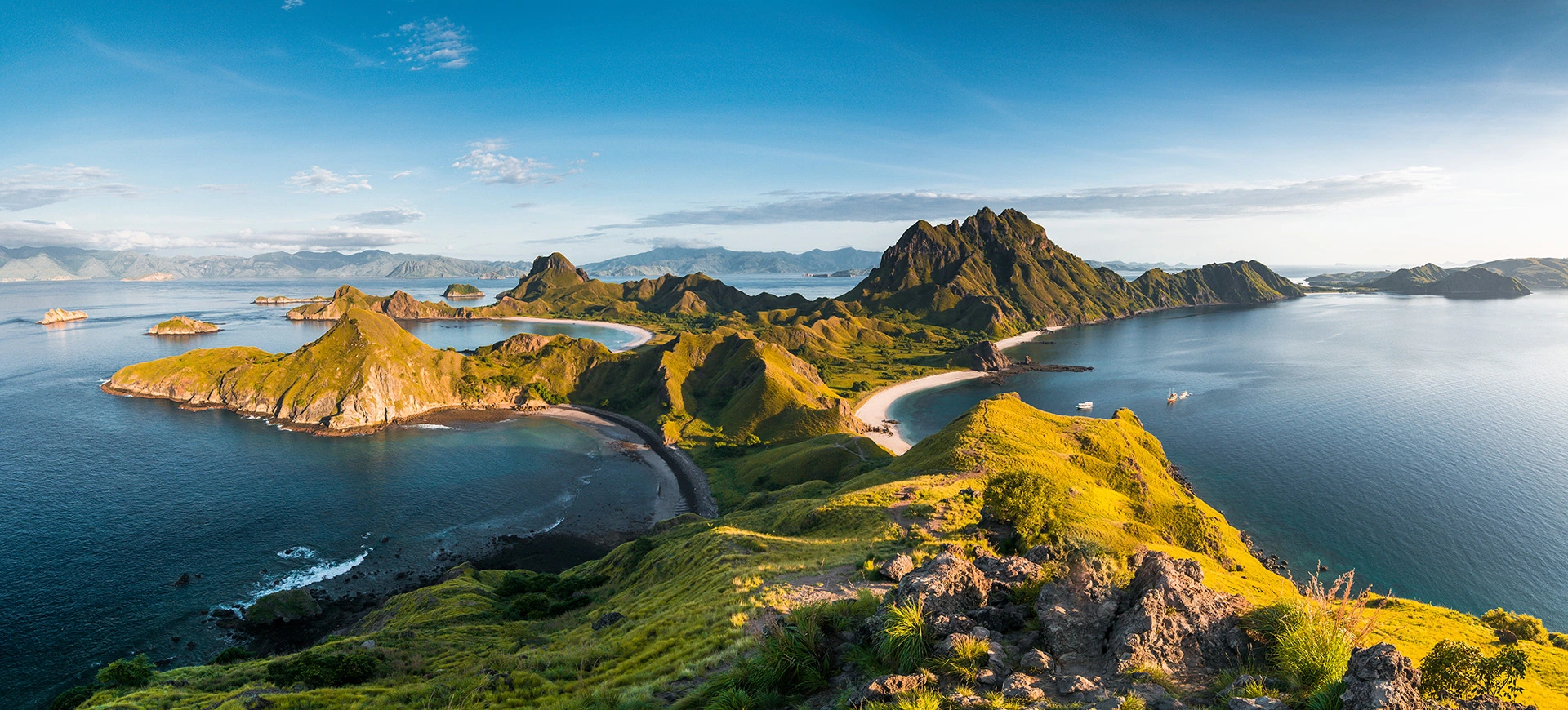 Panoramic view of Padar Island in Komodo National Park Labuan Bajo East Nusa Tenggara Indonesia