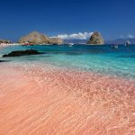 pink beach komodo with crystal clear water and soft pink sand in komodo national park indonesia