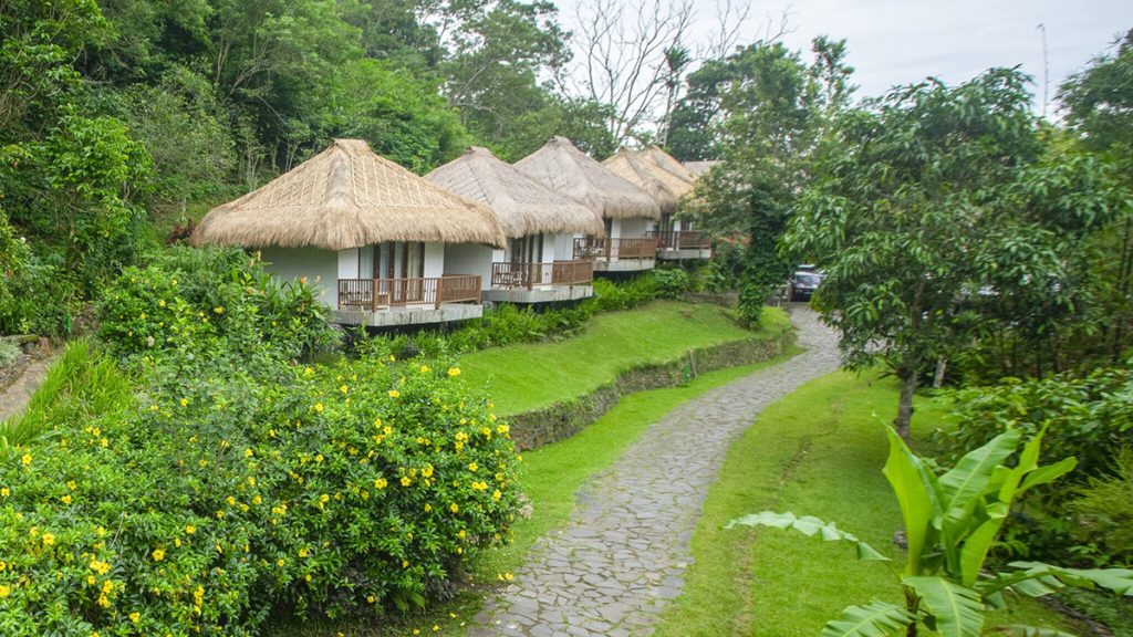 eco lodge accommodation in Moni Village surrounded by lush greenery near Kelimutu National Park Flores Indonesia