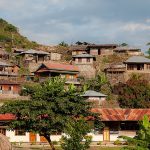 Wolotopo Traditional Village on a hillside with stone terraces and traditional houses in Ende Flores Indonesia